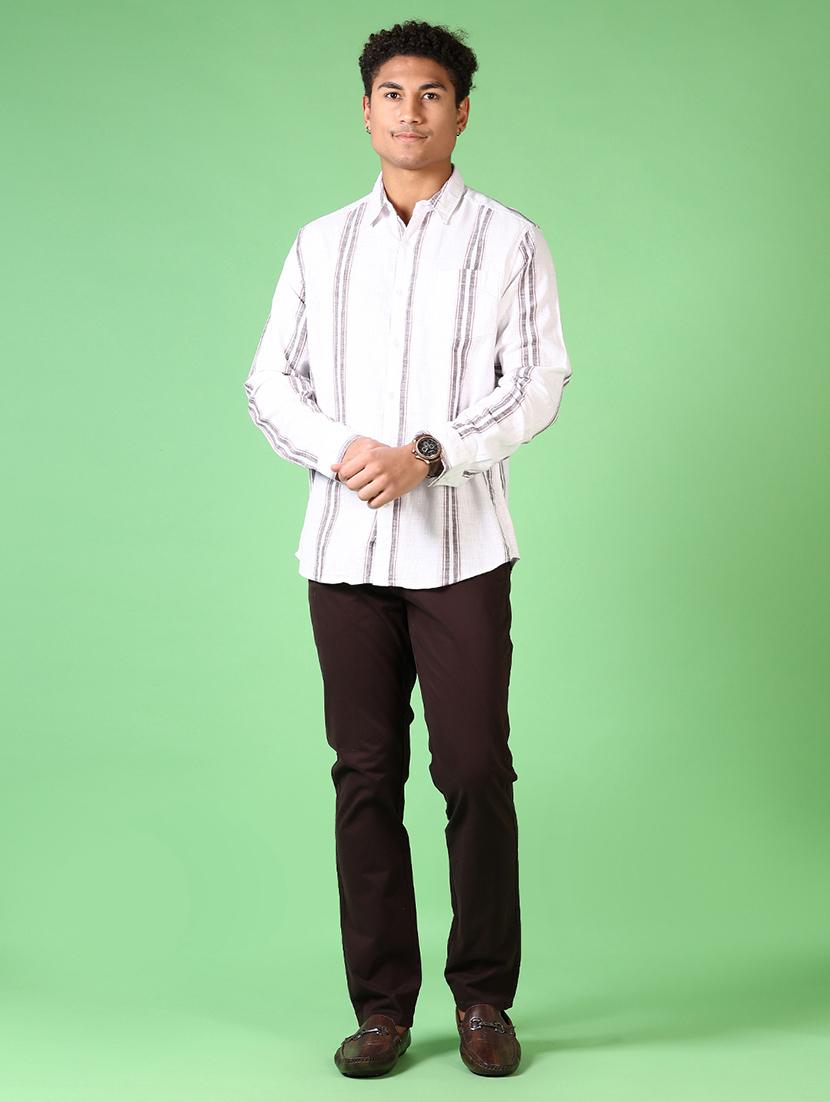 men solid flat front casual trouser - 21667680 - Standard Image - 4