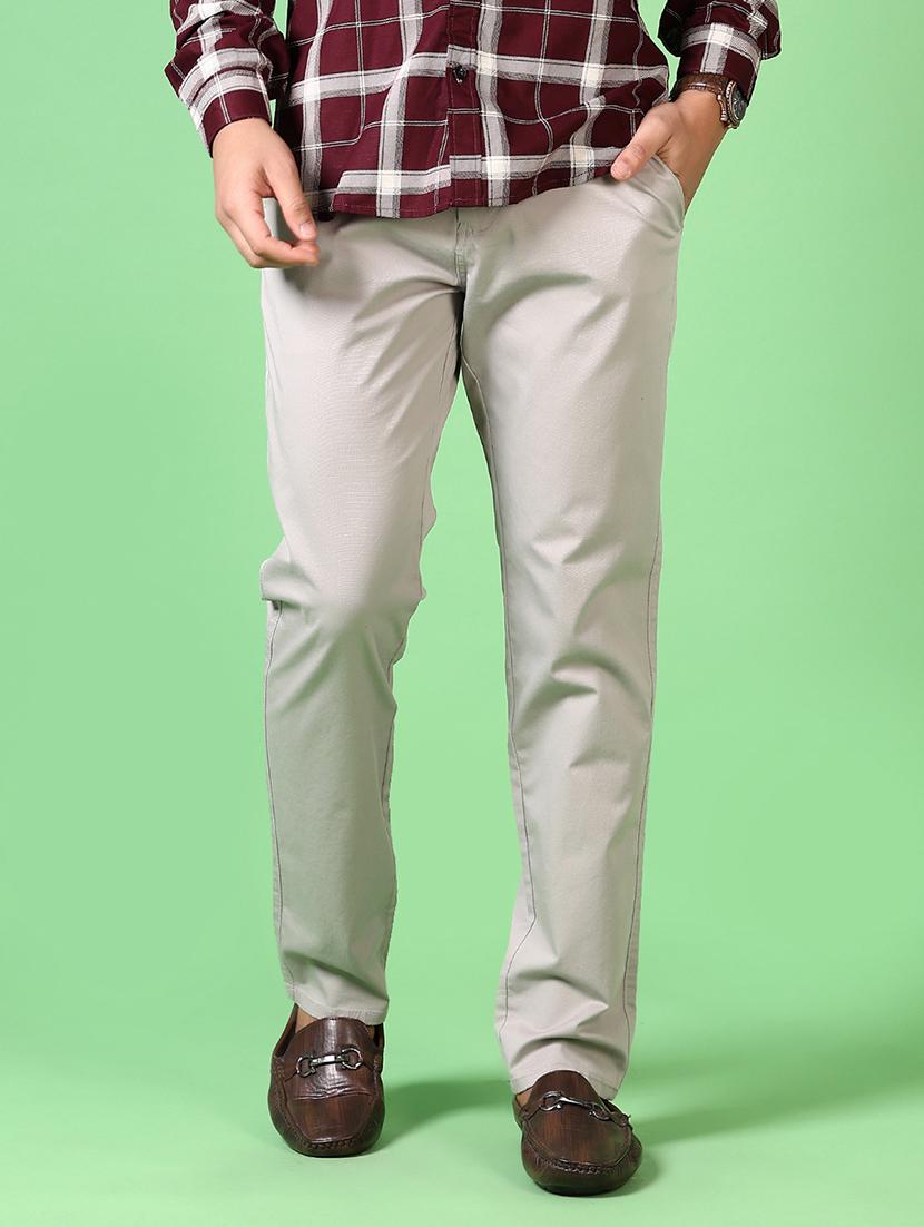 men solid flat front casual trouser - 21667682 -  Standard Image - 1