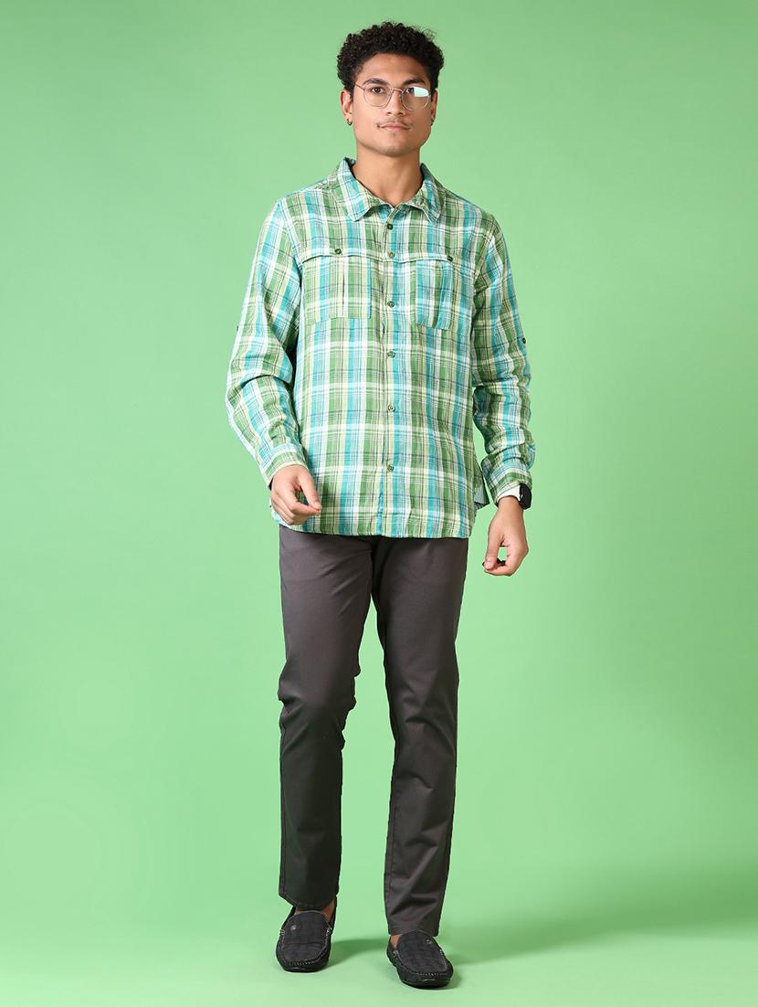 men solid flat front casual trouser - 21667683 - Standard Image - 4