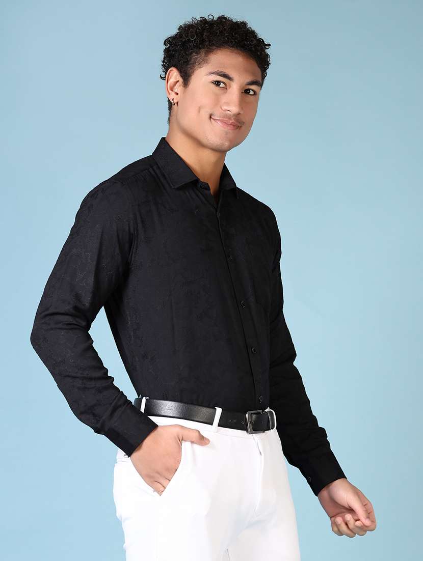 men self design long sleeve formal shirt - 21667694 -  Standard Image - 1