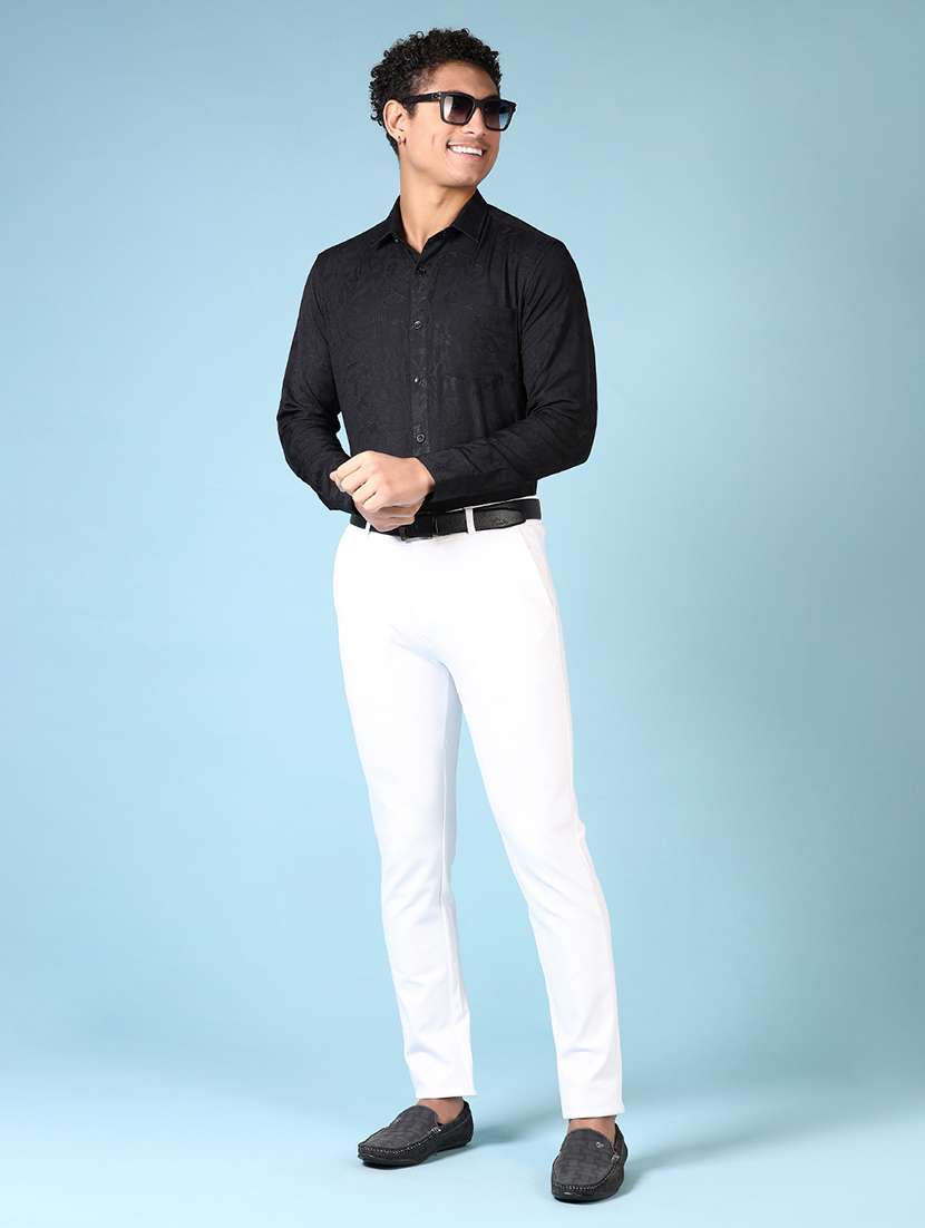 men self design long sleeve formal shirt - 21667694 -  Standard Image - 4
