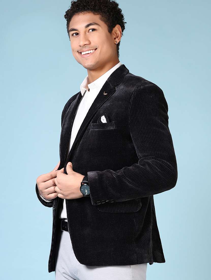 men solid long sleeve single breasted blazer - 21667726 -  Standard Image - 1