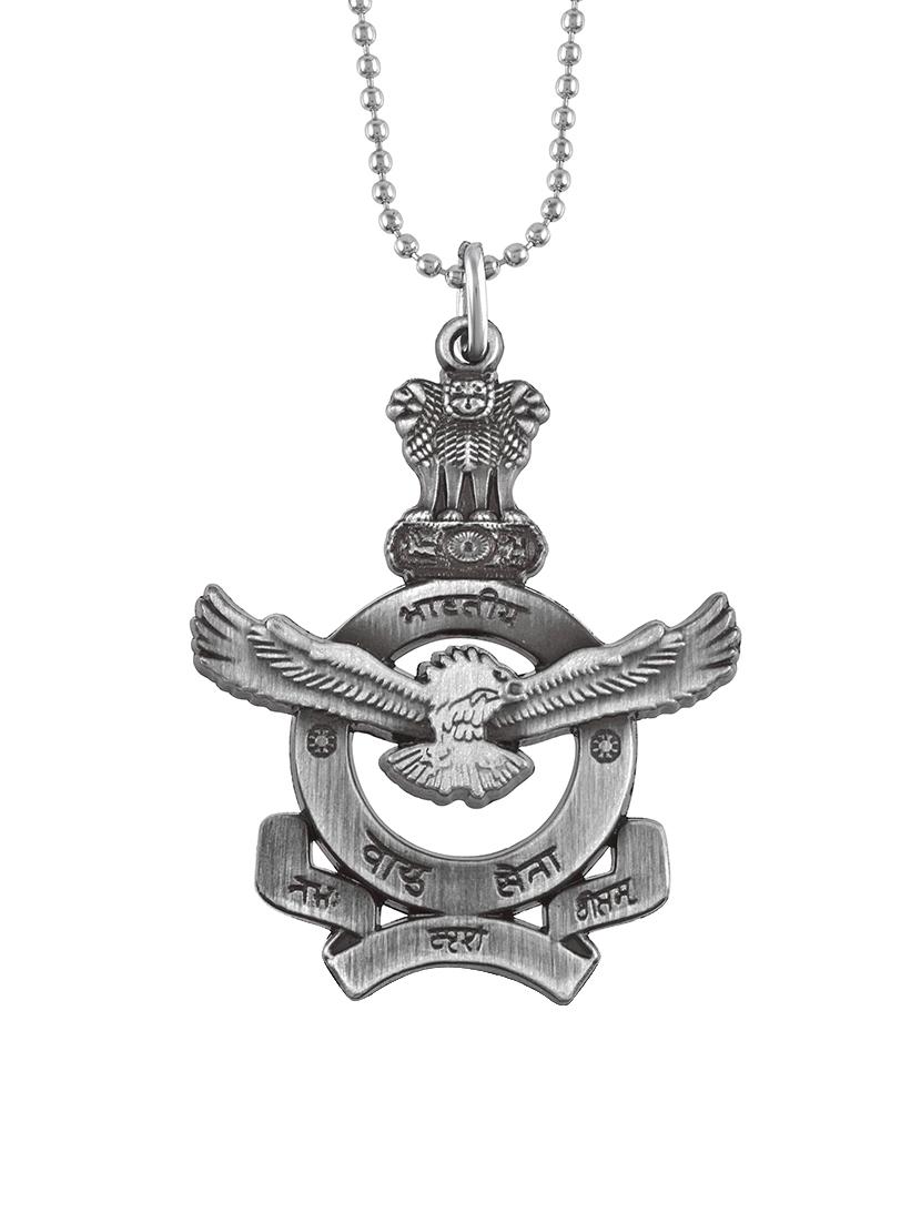 men brass antique silver pendant with chain - 21667804 - Standard Image - 1