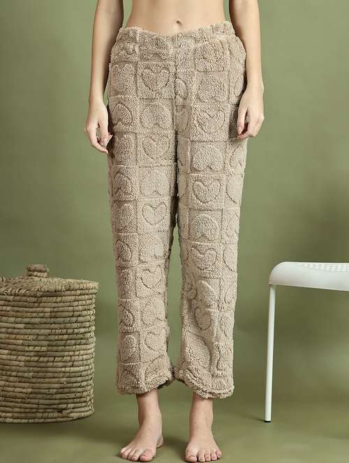 women solid mid rise pajama