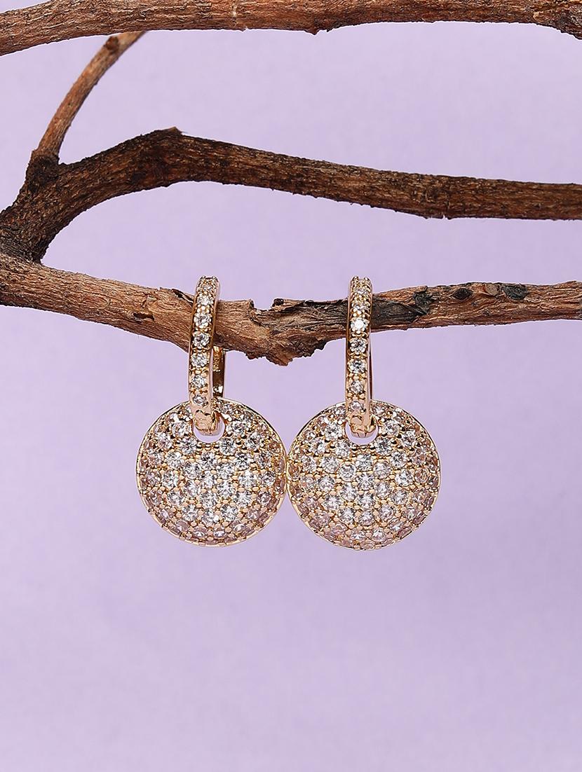 women white stone gold plated drop earring - 21667909 -  Zoom Image - 0