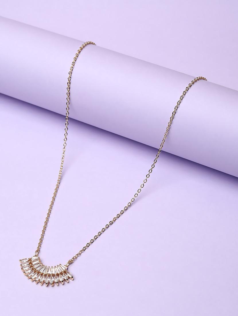 women stone gold plated pendant chain necklace  - 21667961 -  Standard Image - 1