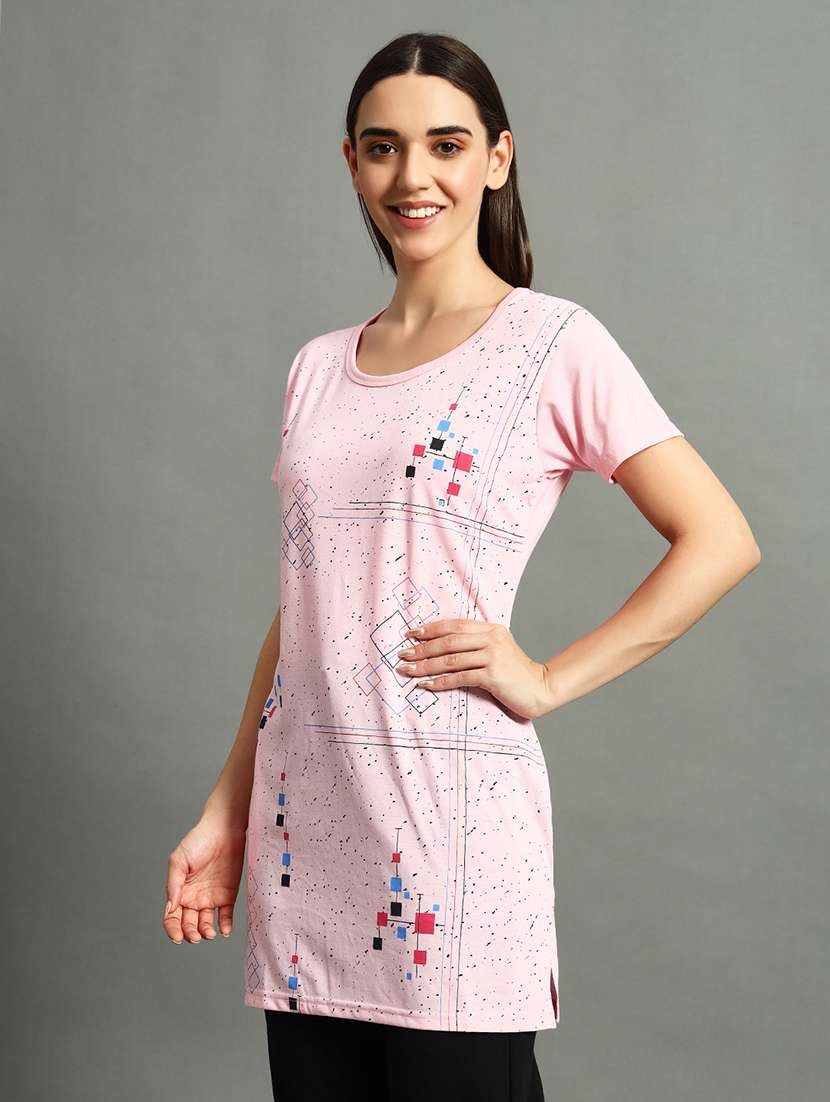 Women Round Neck Printed Sleepwear Regular Tee - 21668159 -  Standard Image - 1