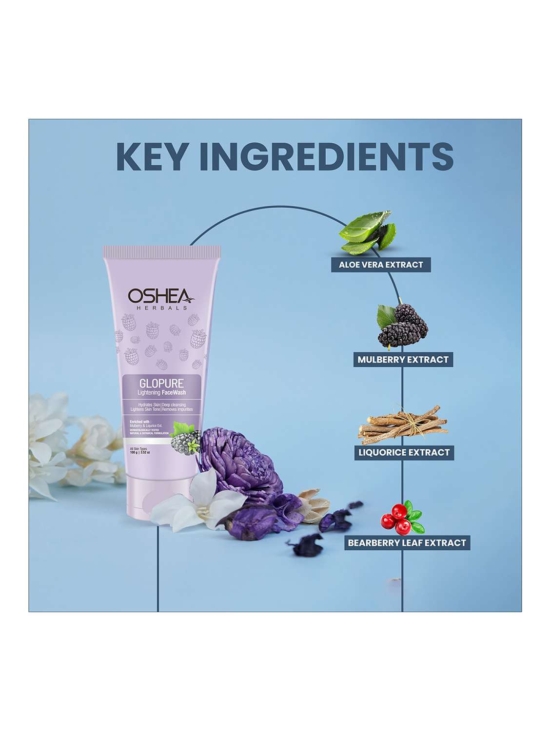 oshea herbals mulberry extract face wash - 21668232 - Standard Image - 4