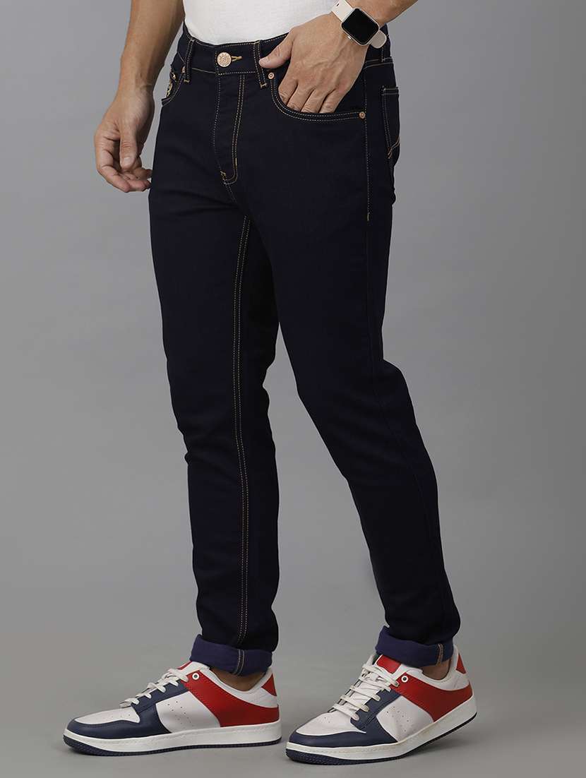 men mid rise slim fit plain jeans - 21668303 -  Standard Image - 1