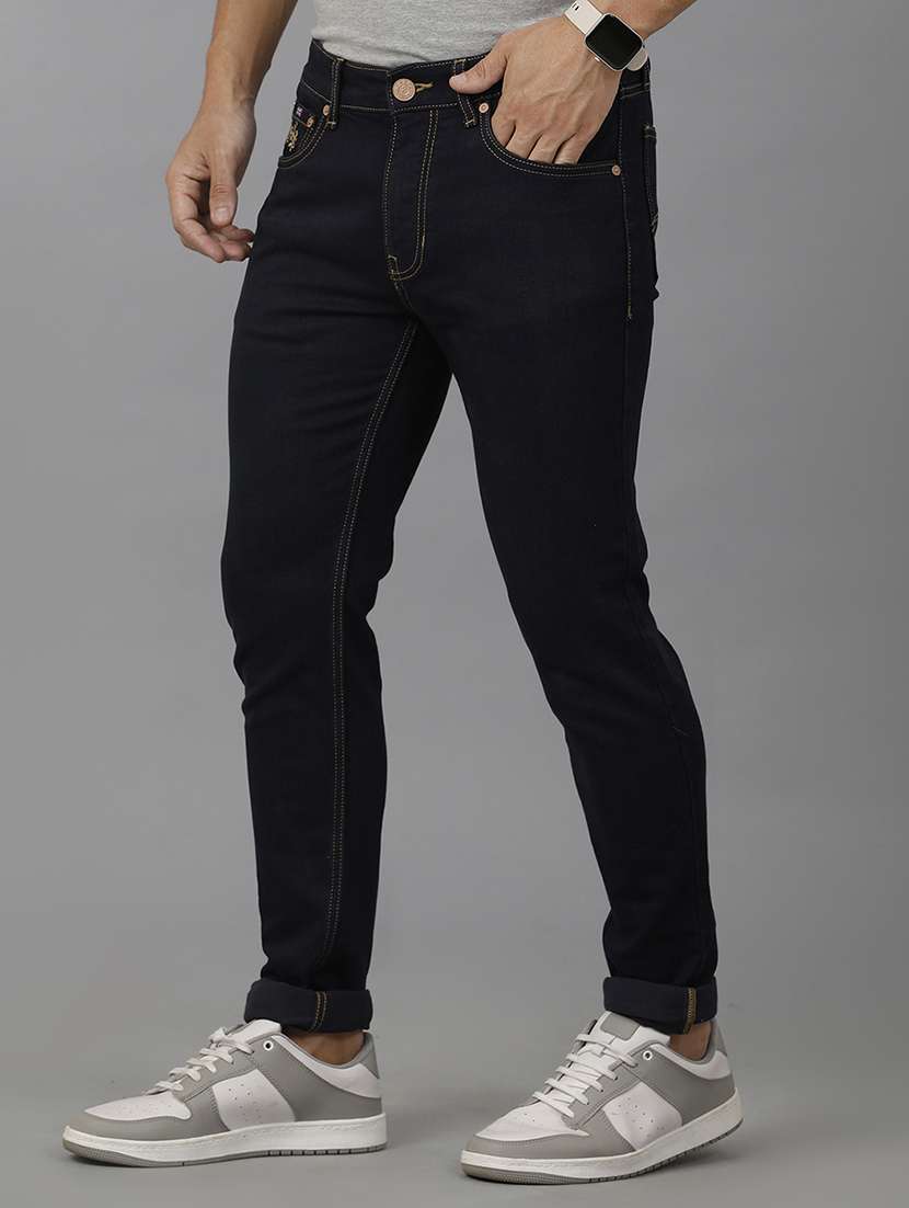 men mid rise slim fit plain jeans - 21668305 -  Standard Image - 1