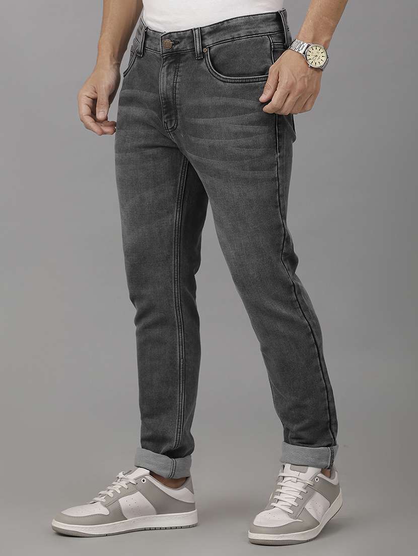 men mid rise slim fit plain jeans - 21668308 -  Standard Image - 1