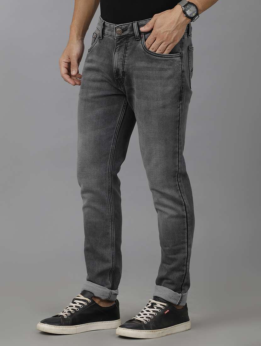 men mid rise slim fit plain jeans - 21668309 -  Standard Image - 1