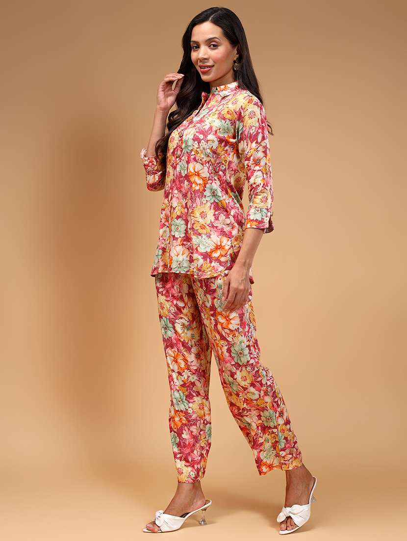 women pink floral printed co-ord sets - 21668325 -  Standard Image - 1