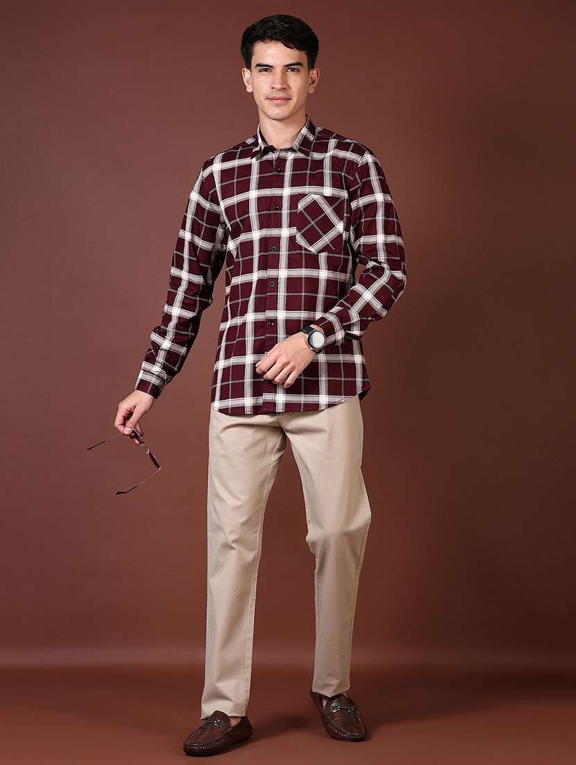 men solid mid rise flat front casual trouser - 21668398 -  Standard Image - 4