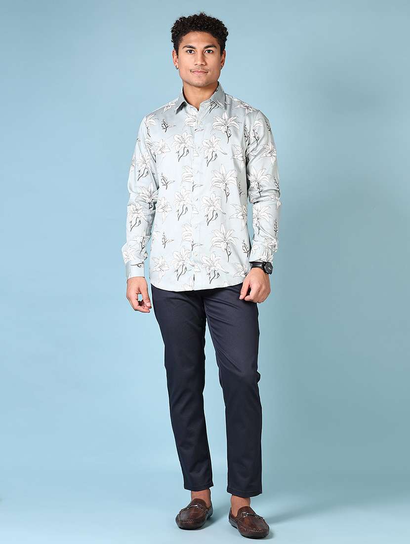 men solid mid rise flat front casual trouser - 21668405 -  Standard Image - 4