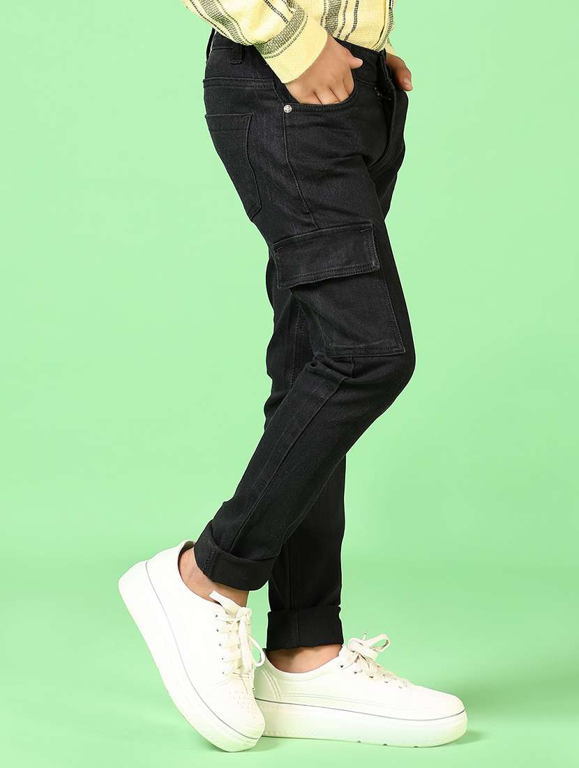 boys mid rise plain cargo - 21668411 -  Standard Image - 1