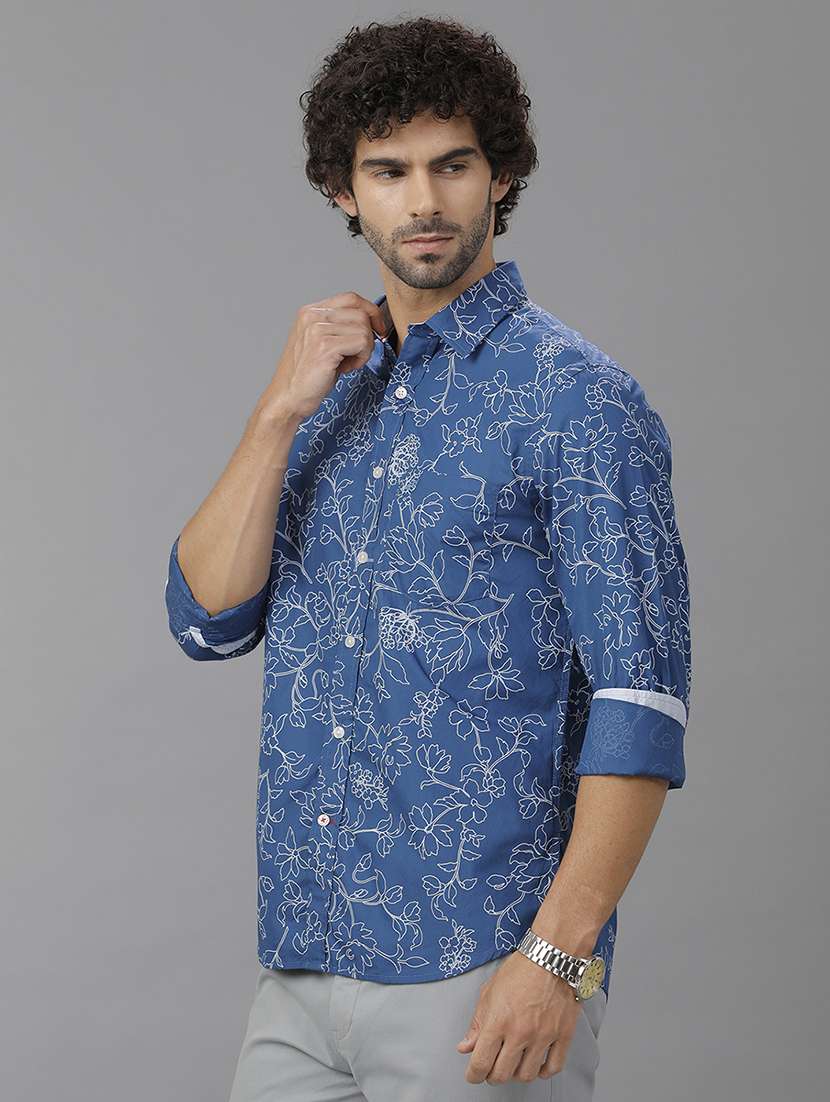 men long sleeve printed casual shirt - 21668596 -  Standard Image - 1