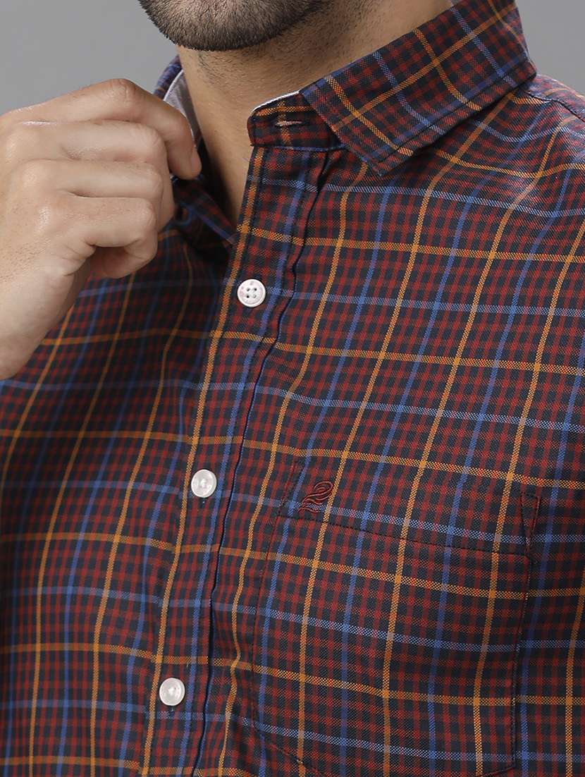 men long sleeve checkered casual shirt - 21668600 -  Standard Image - 4