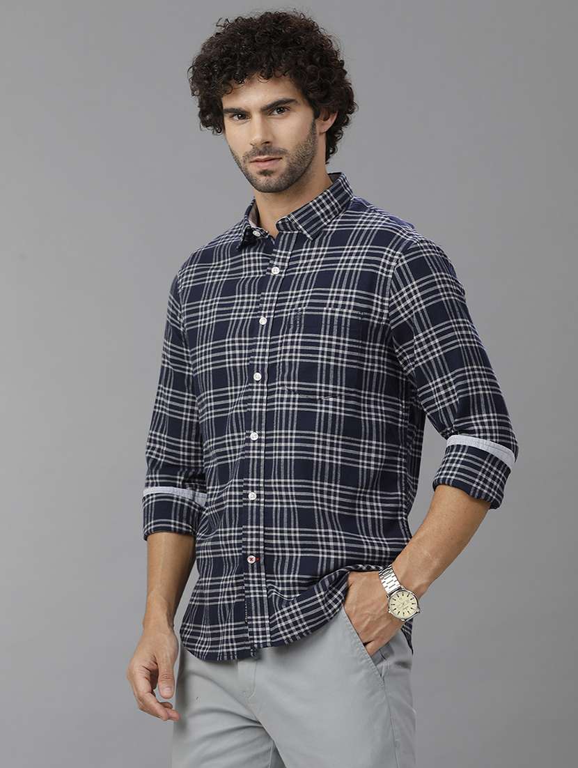 men checkered long sleeve casual shirt - 21668604 -  Standard Image - 1