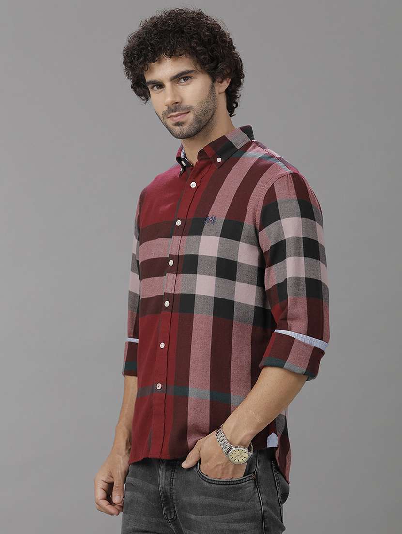 men checkered long sleeve casual shirt - 21668607 -  Standard Image - 1