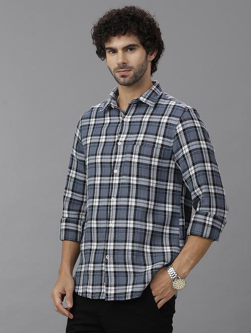 men checkered long sleeve casual shirt - 21668617 - Standard Image - 0