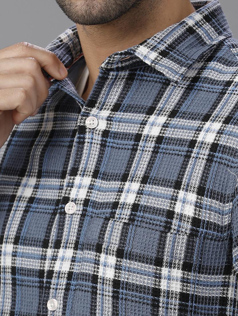 men checkered long sleeve casual shirt - 21668617 - Standard Image - 4