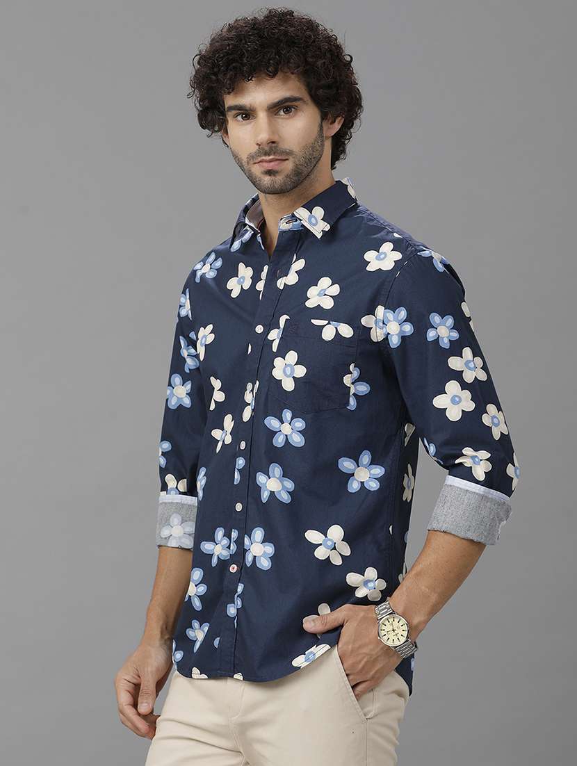 men floral printed long sleeve casual shirt - 21668620 -  Standard Image - 1