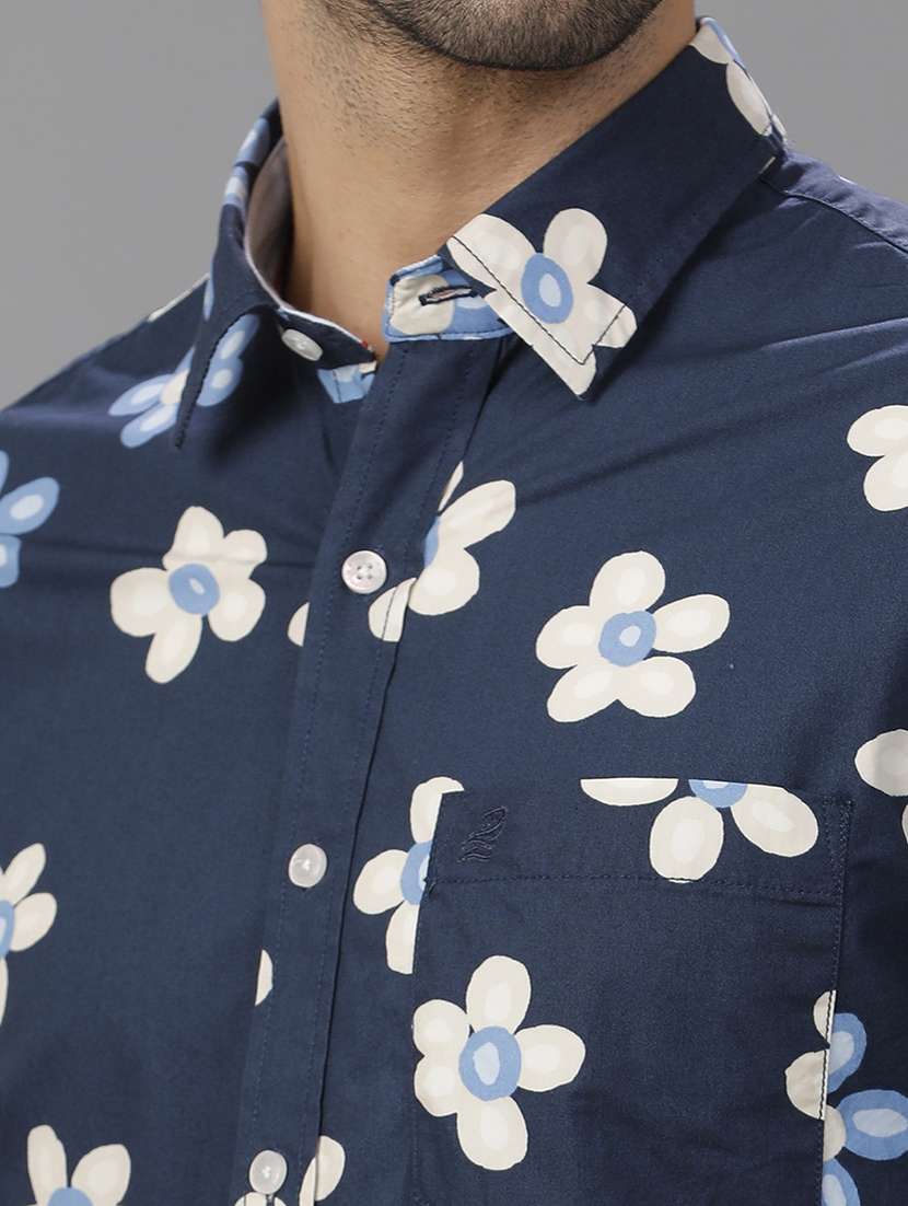 men floral printed long sleeve casual shirt - 21668620 -  Standard Image - 4