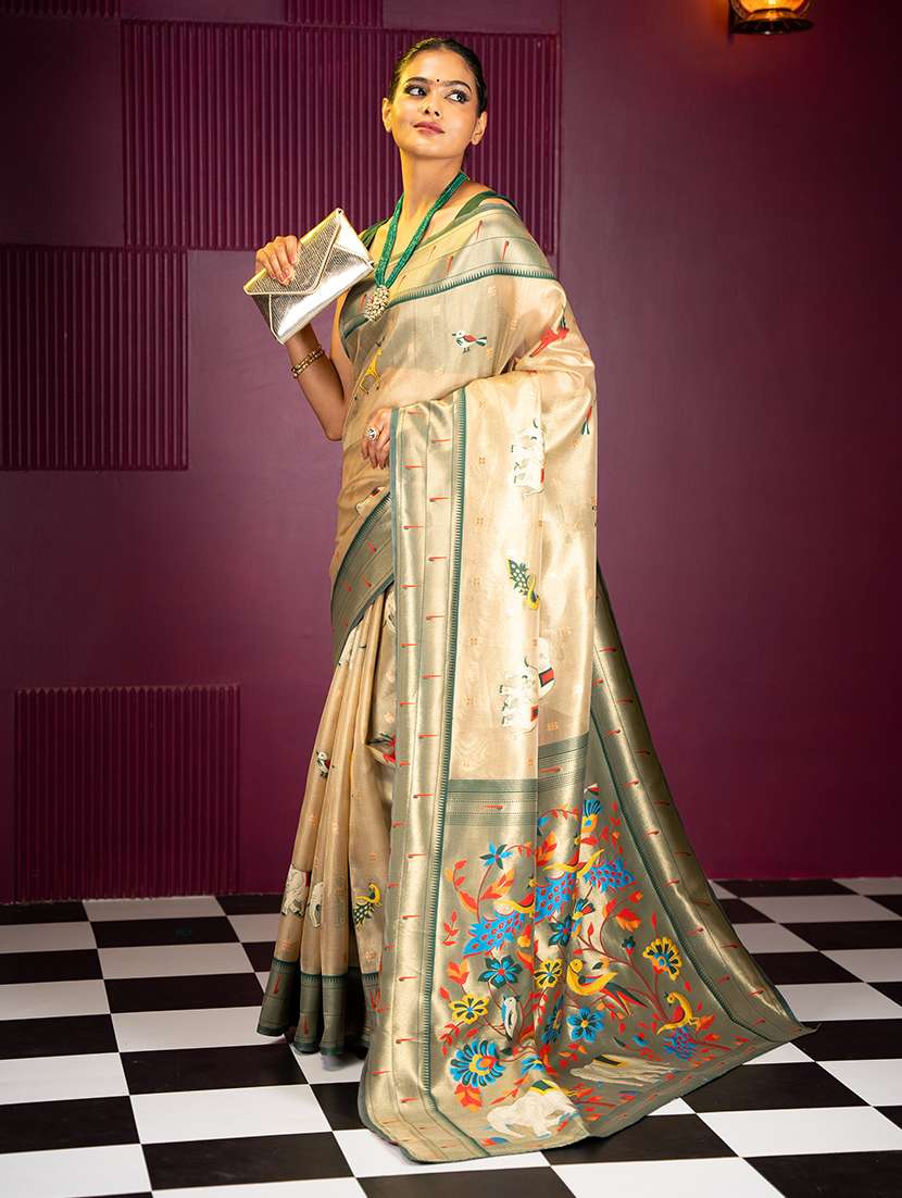 women self design paithani saree with blouse - 21668666 -  Standard Image - 1