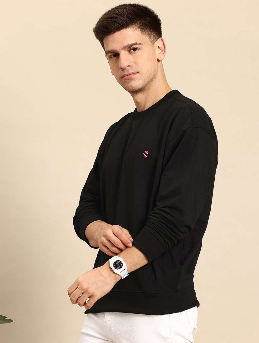 men long sleeve plain sweatshirt - 21668678 - Standard Image - 1