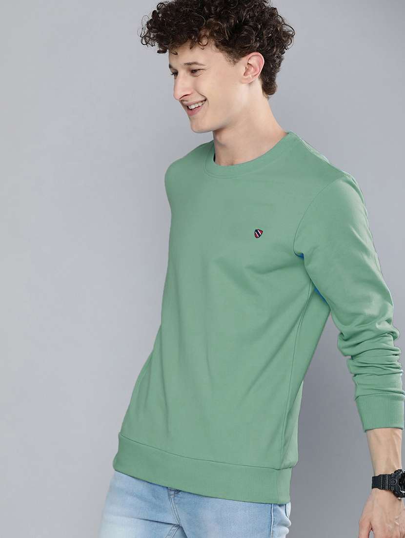 men long sleeve plain sweatshirt - 21668683 - Standard Image - 1