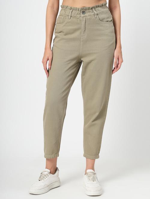 women solid high rise slouchy fit jean - 21668708 - Standard Image - 0