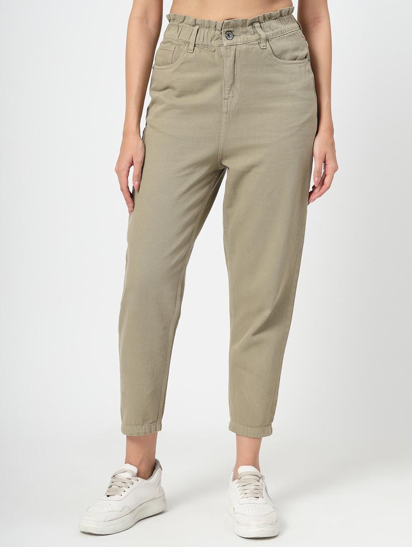 women solid high rise slouchy fit jean - 21668708 - Zoom Image - 0