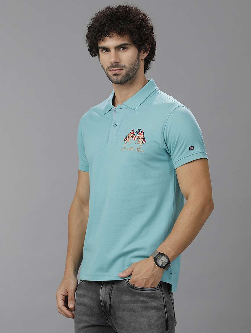 men short sleeve placement print polo t-shirt - 21668710 -  Standard Image - 1