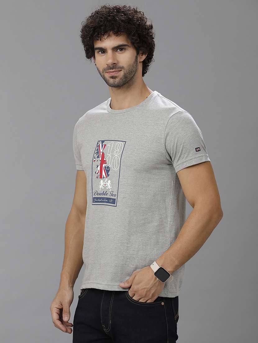 men round neck front print t-shirt - 21668714 -  Standard Image - 1