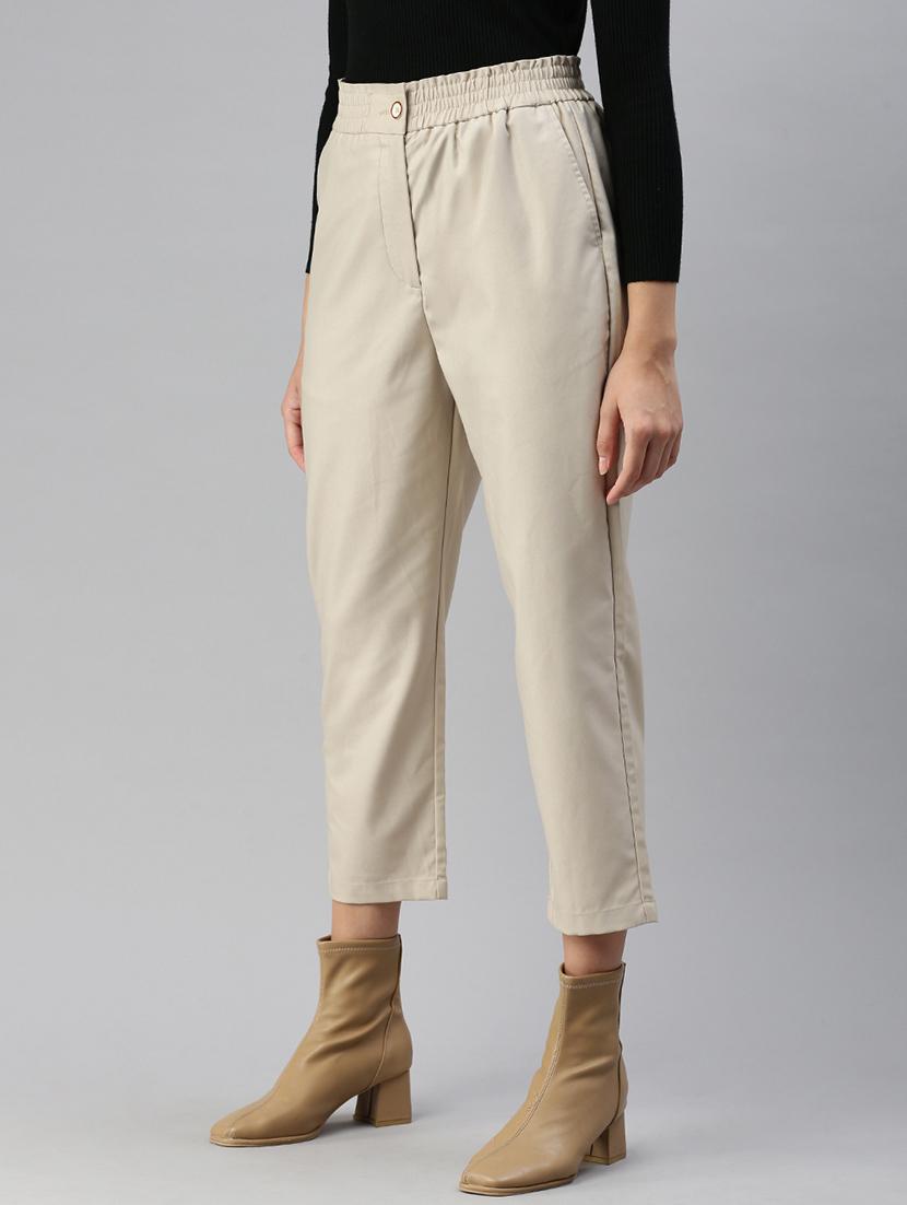 women solid high rise cigarette pant - 21668964 - Standard Image - 1