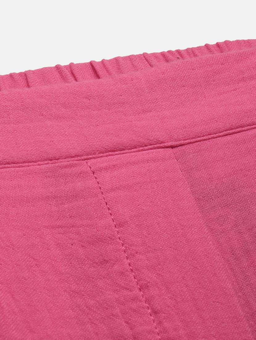 women pink solid mid rise straight trouser - 21668996 - Standard Image - 4