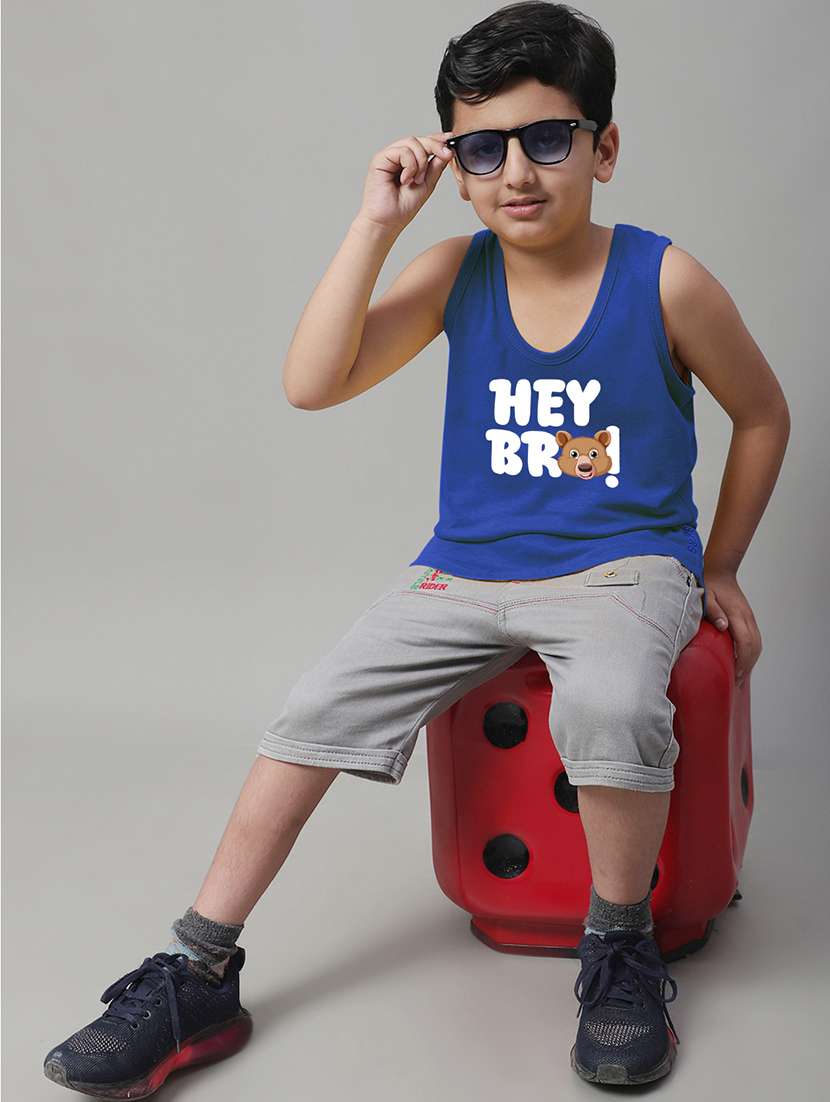 boys scoop neck printed vest - 21669037 -  Standard Image - 4
