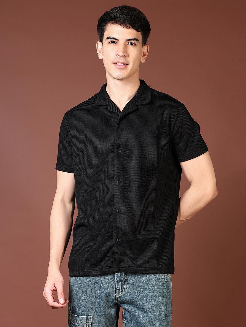 men solid short sleeve casual shirt - 21669066 - Standard Image - 1