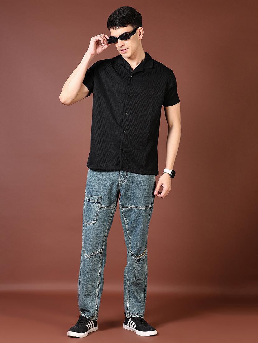 men solid short sleeve casual shirt - 21669066 - Standard Image - 4