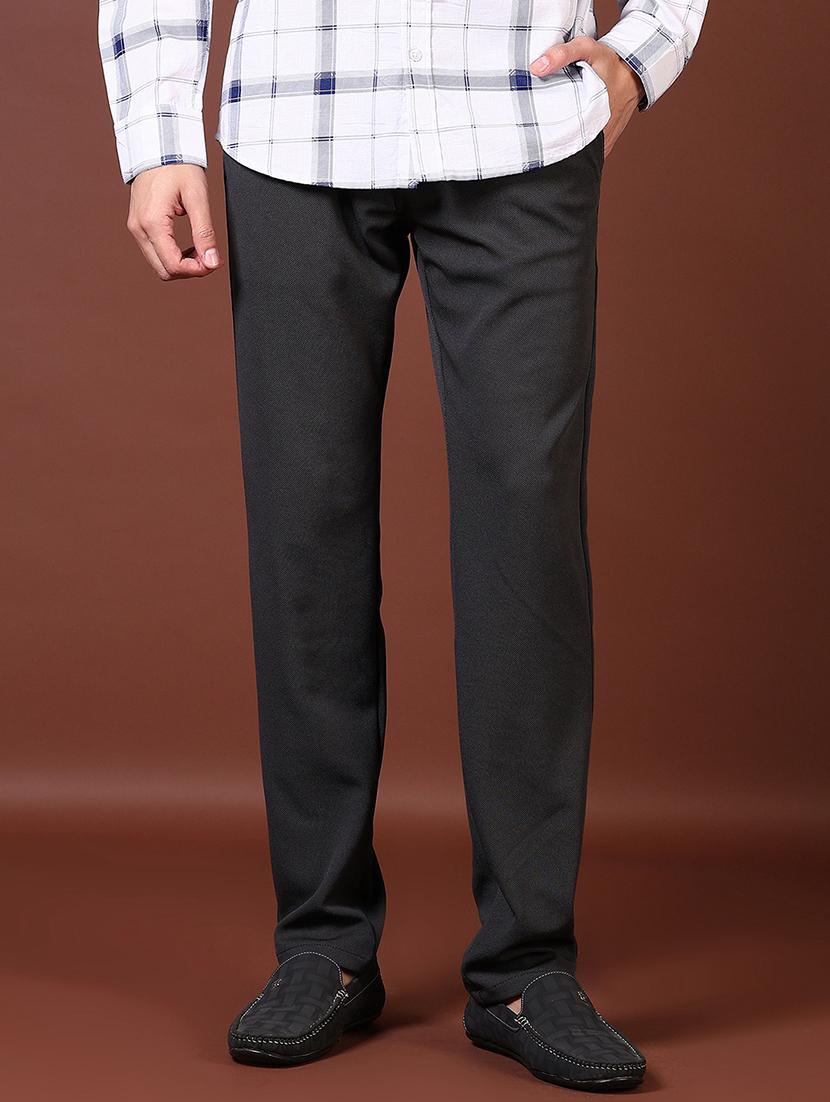 men solid flat front casual trouser - 21669073 - Standard Image - 1