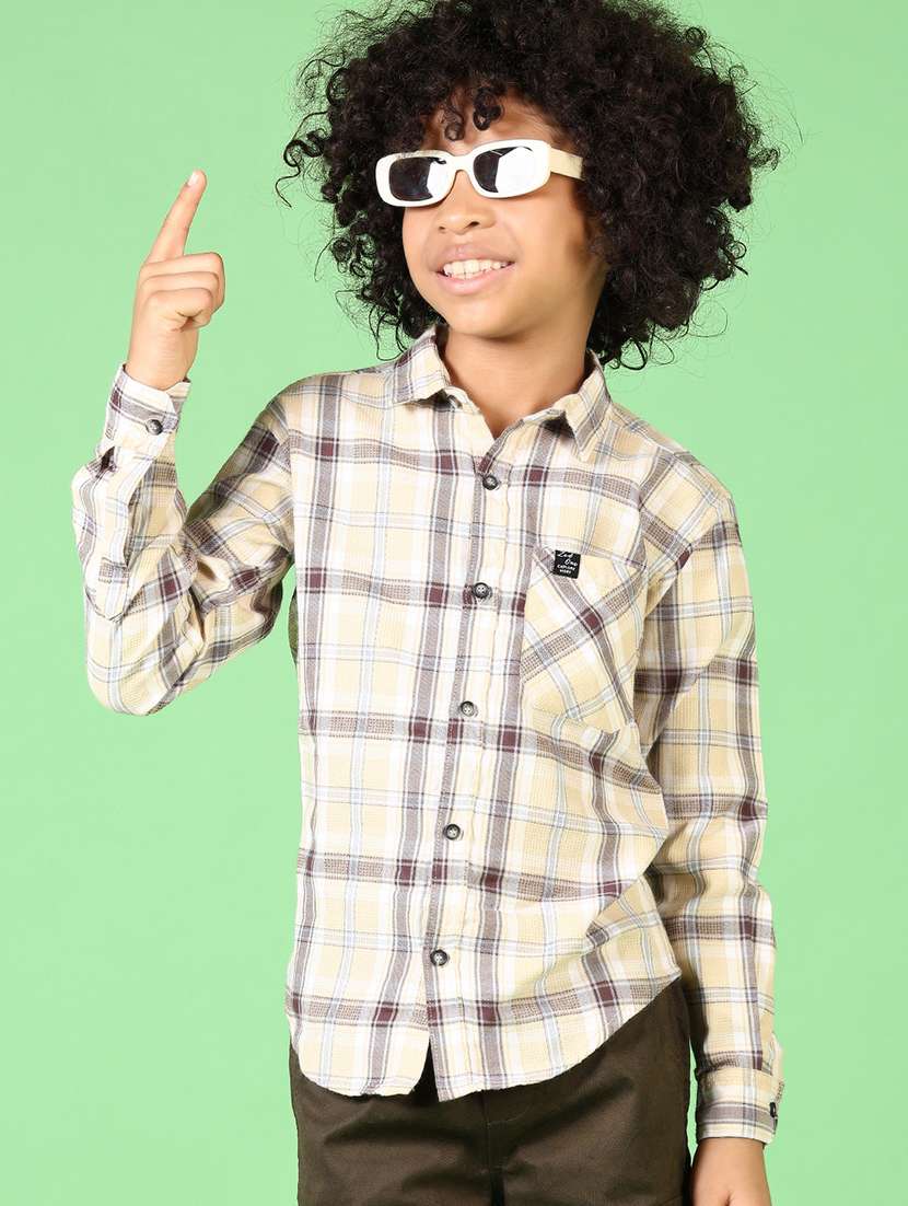 boys long sleeves checkered shirt - 21669083 -  Standard Image - 1