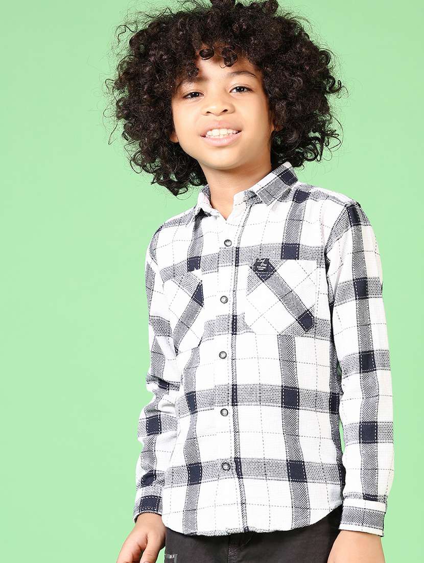 boys long sleeves checkered shirt - 21669085 -  Standard Image - 1