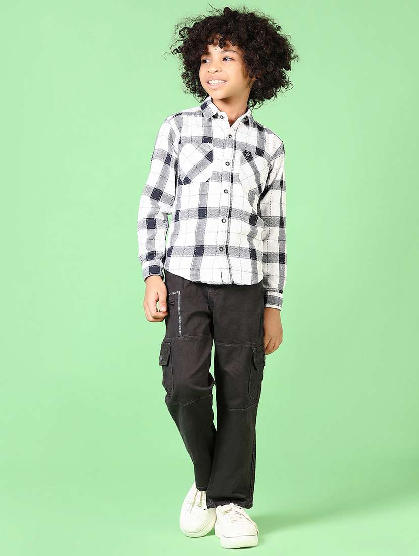 boys long sleeves checkered shirt - 21669085 -  Standard Image - 4