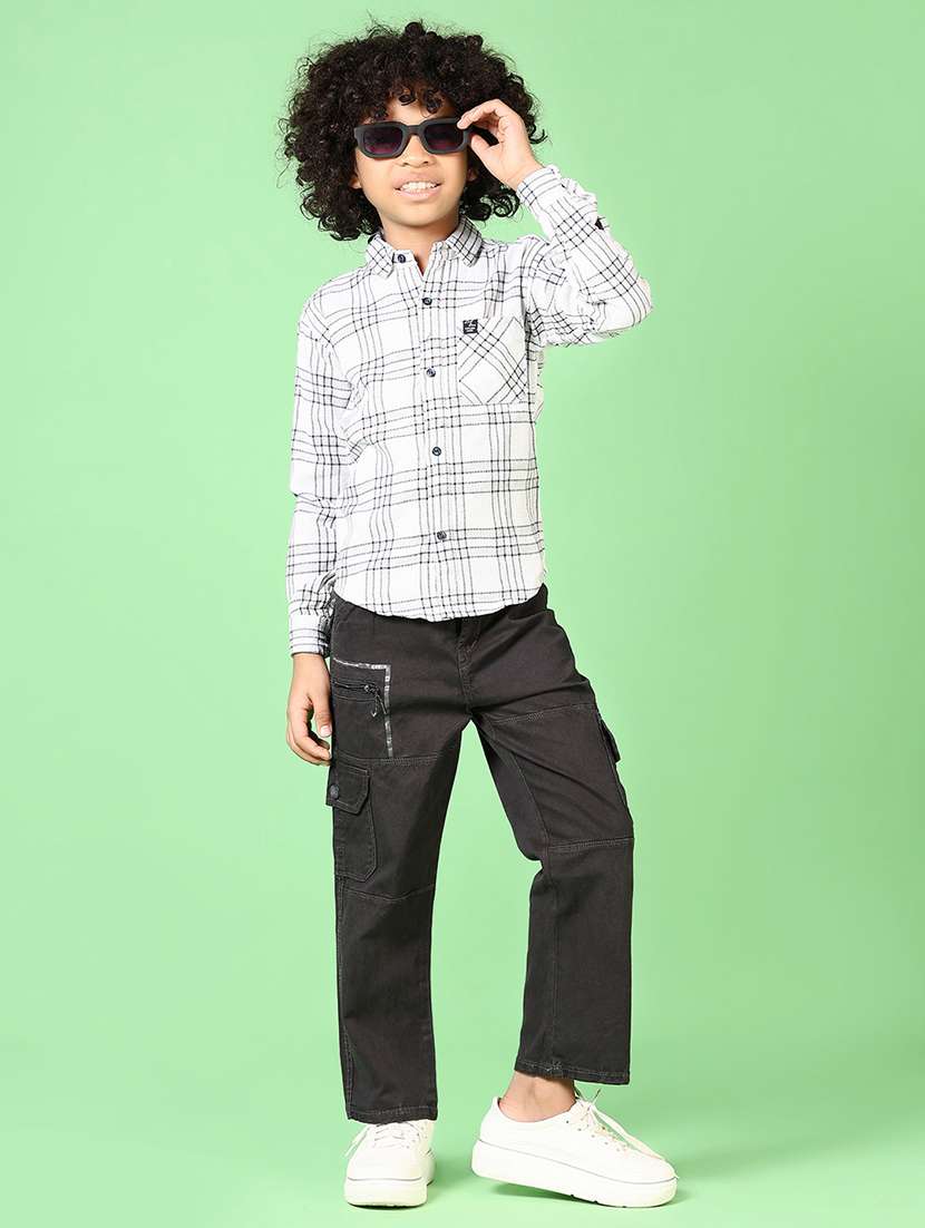 boys long sleeves checkered shirt - 21669086 -  Standard Image - 4