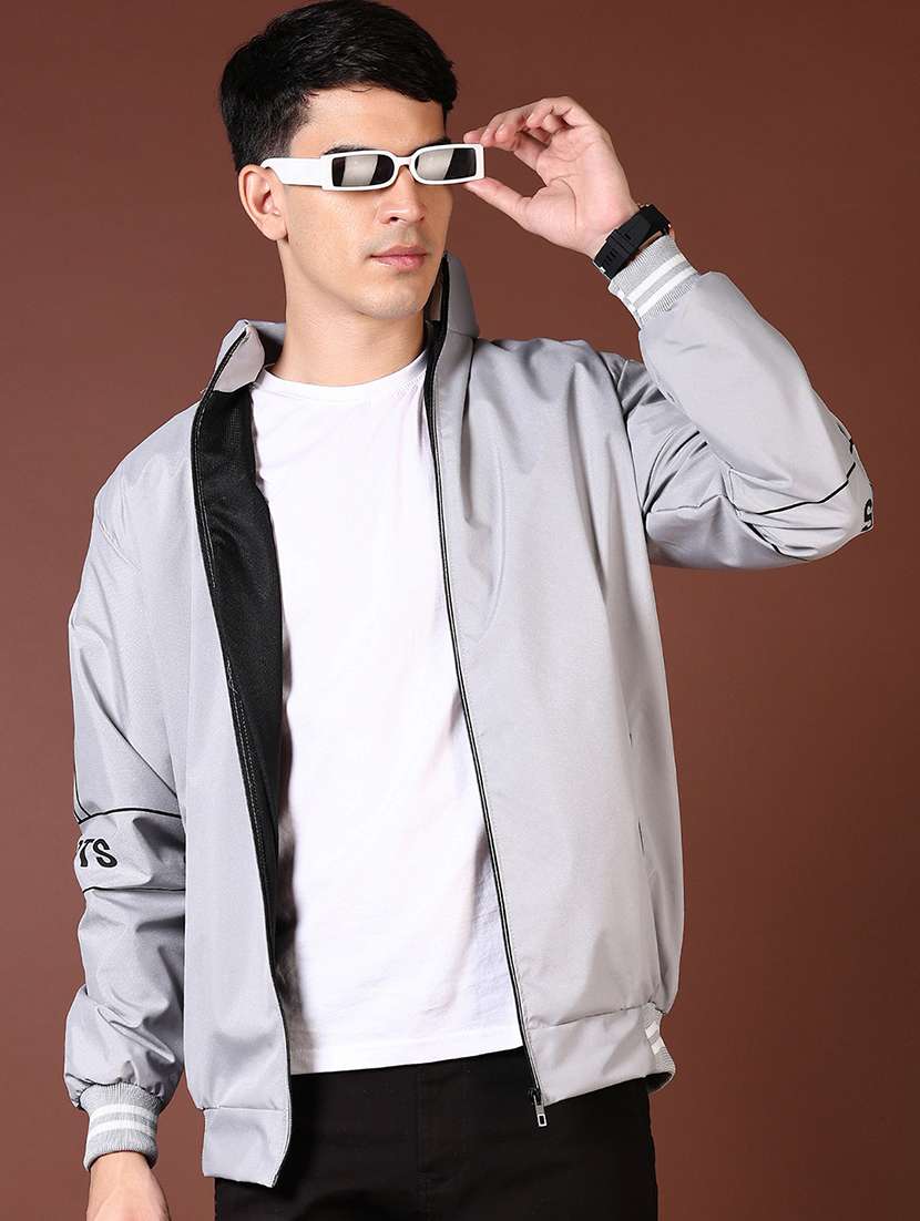 men solid long sleeve bomber jacket - 21669091 -  Standard Image - 1