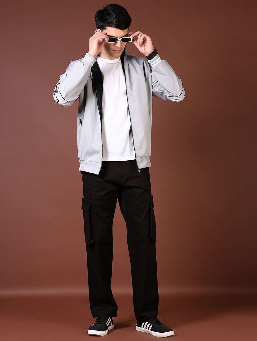 men solid long sleeve bomber jacket - 21669091 -  Standard Image - 4