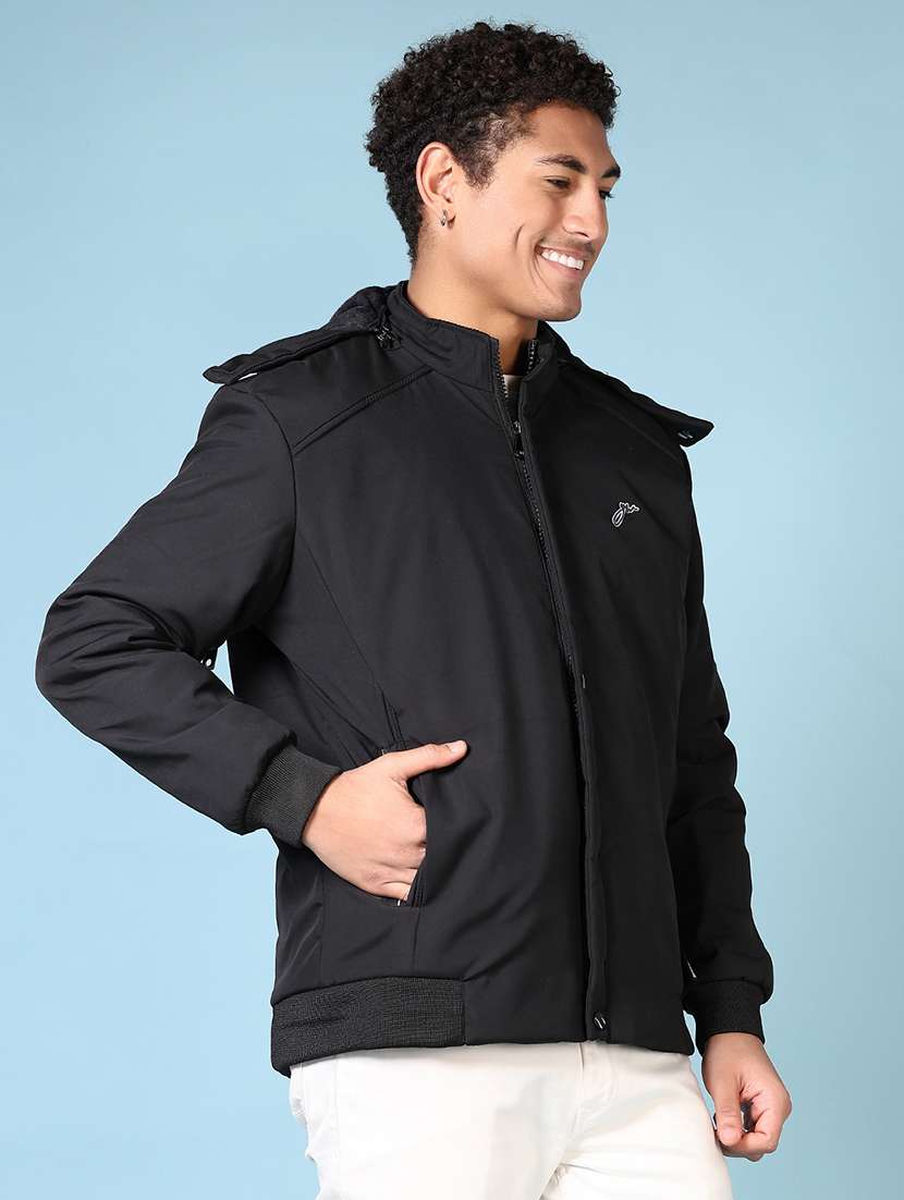 men solid long sleeve bomber jacket - 21669095 -  Standard Image - 1