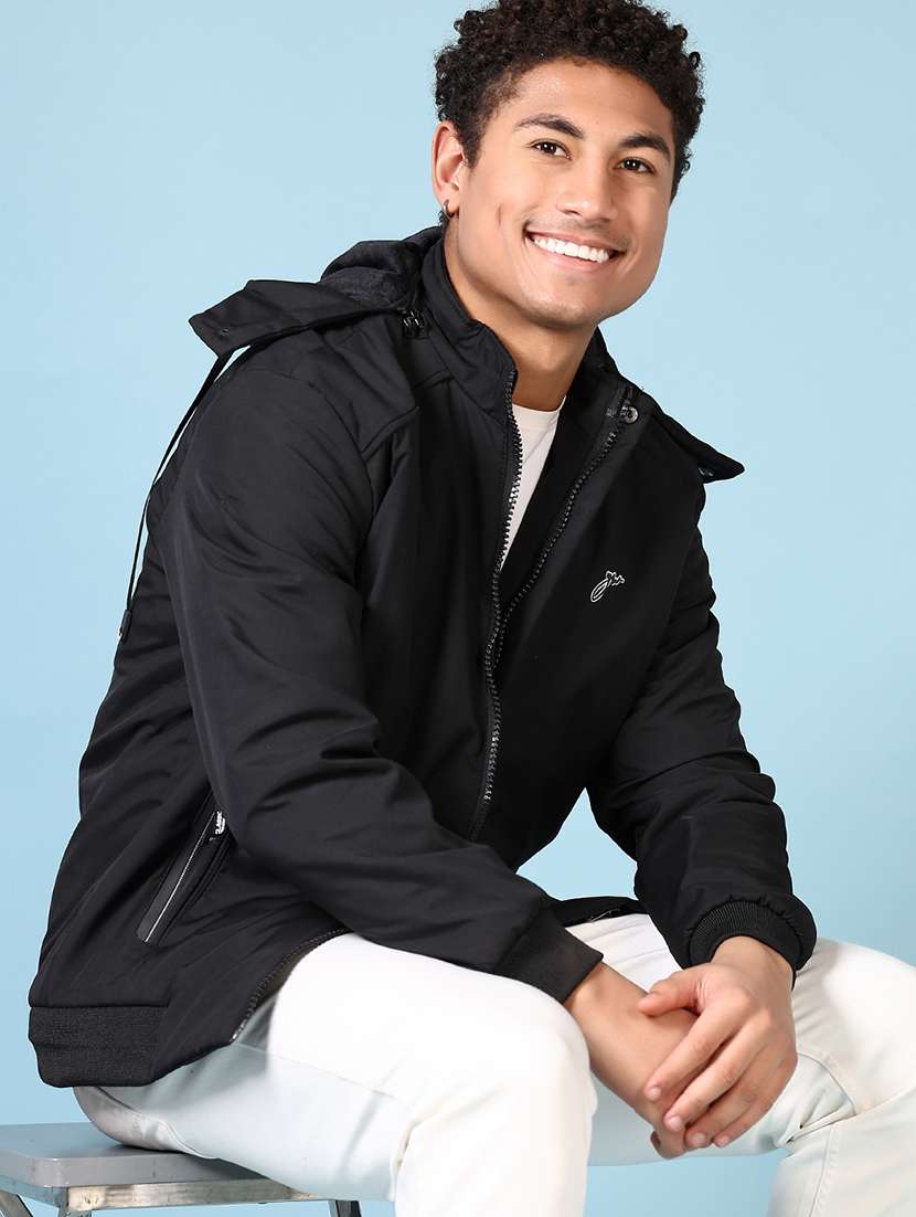 men solid long sleeve bomber jacket - 21669095 -  Standard Image - 4