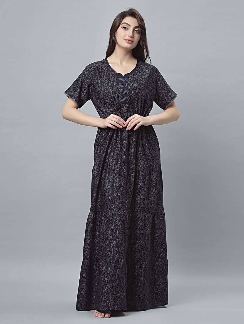 women printed short sleeves nighty - 21669477 -  Standard Image - 1